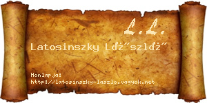 Latosinszky László névjegykártya